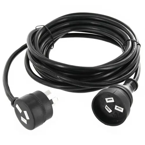 240V Black Piggyback Extension Lead – 5m