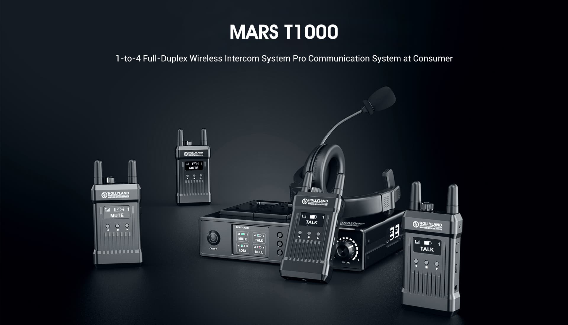 Hollyland Mars T1000 Full-Duplex Intercom System