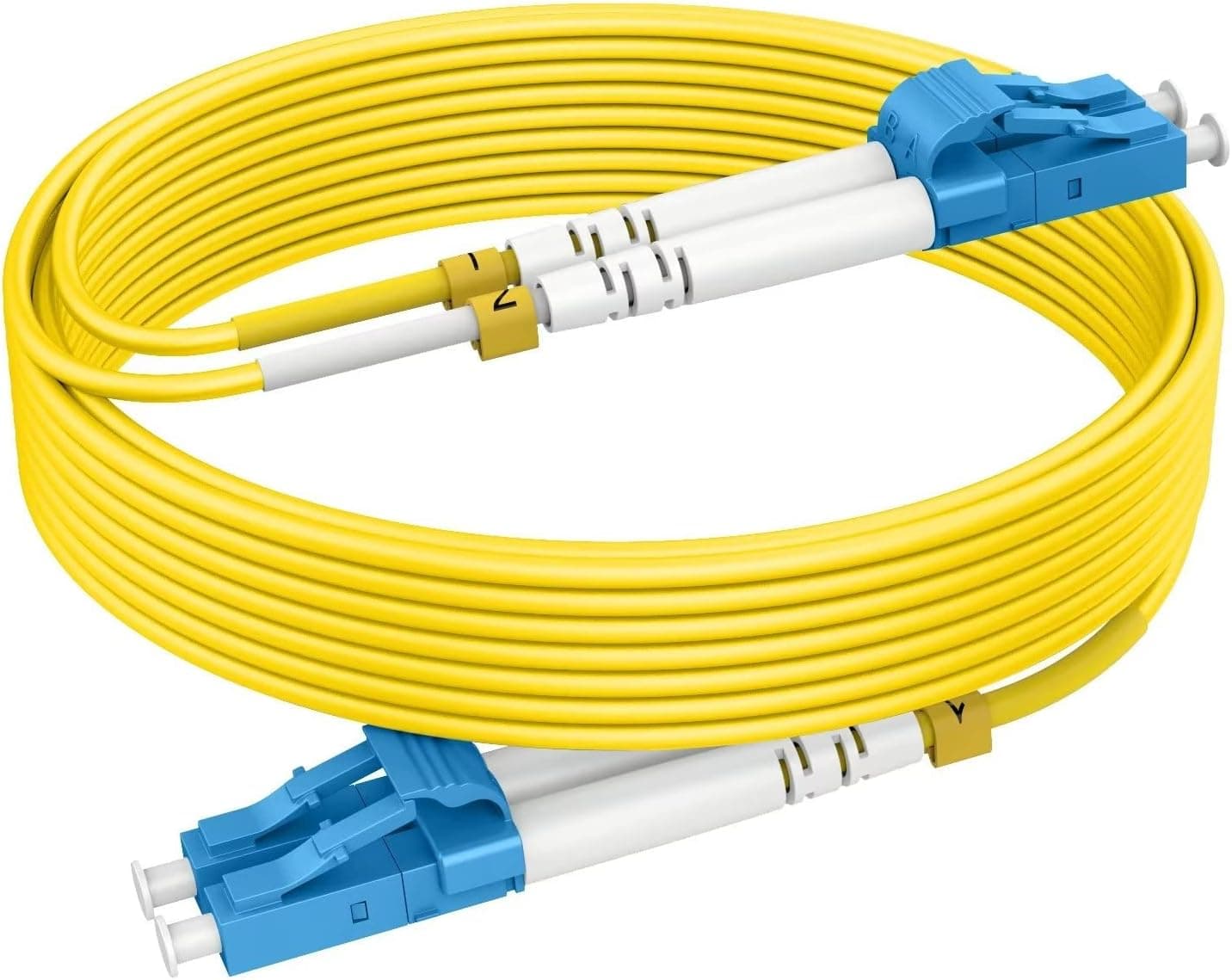 LC-LC Duplex Single-Mode Armoured Fibre Patch Lead – 0.3m